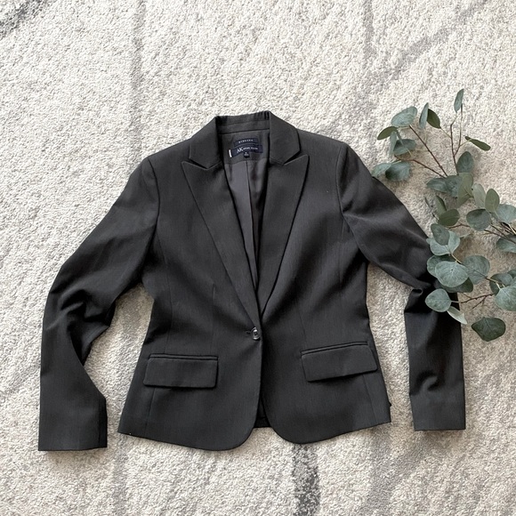 •ANNE KLEIN• Size 6 GREY BLAZER Business Jacket - Picture 1 of 6